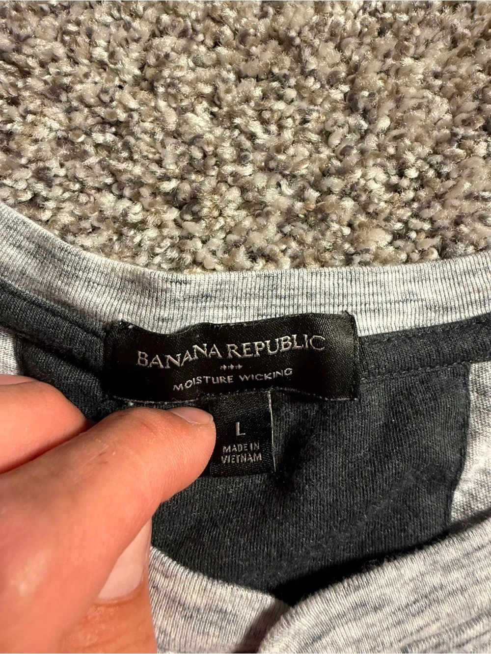 Banana Republic Men's Short-Sleeve Henley - Heather Gray